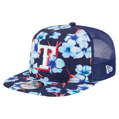 Texas Rangers Adventure Pattern Golfer Trucker Snapback Hat Royal | New Era
