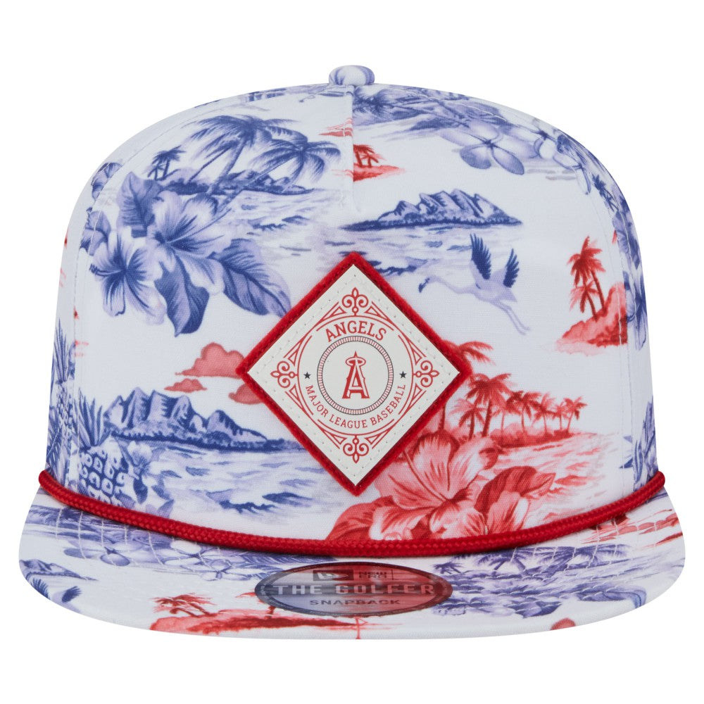 Los Angeles Angels Printed Island Golfer Snapback Hat White | New Era