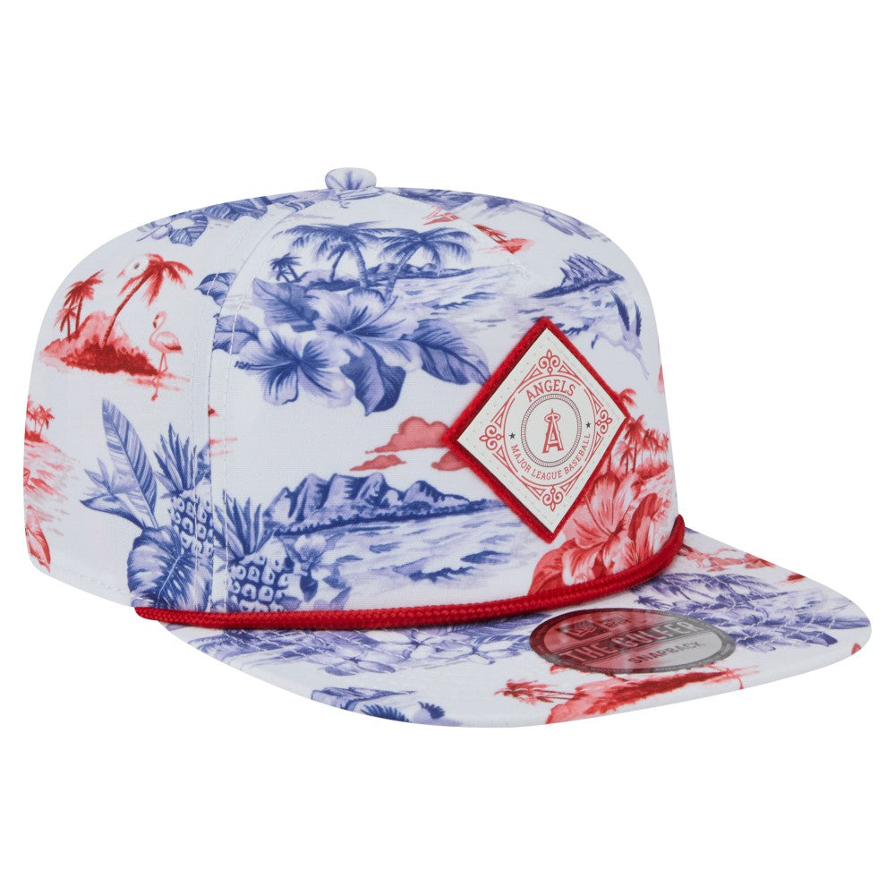 Los Angeles Angels Printed Island Golfer Snapback Hat White | New Era