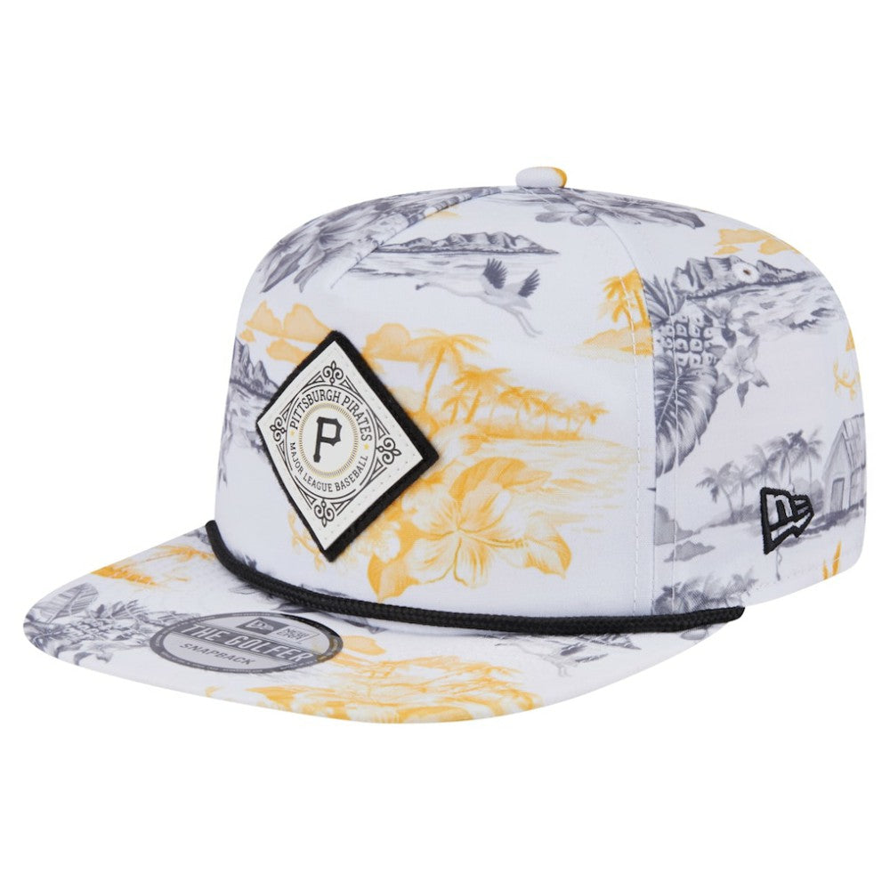 Pittsburgh Pirates Printed Island Golfer Snapback Hat White | New Era