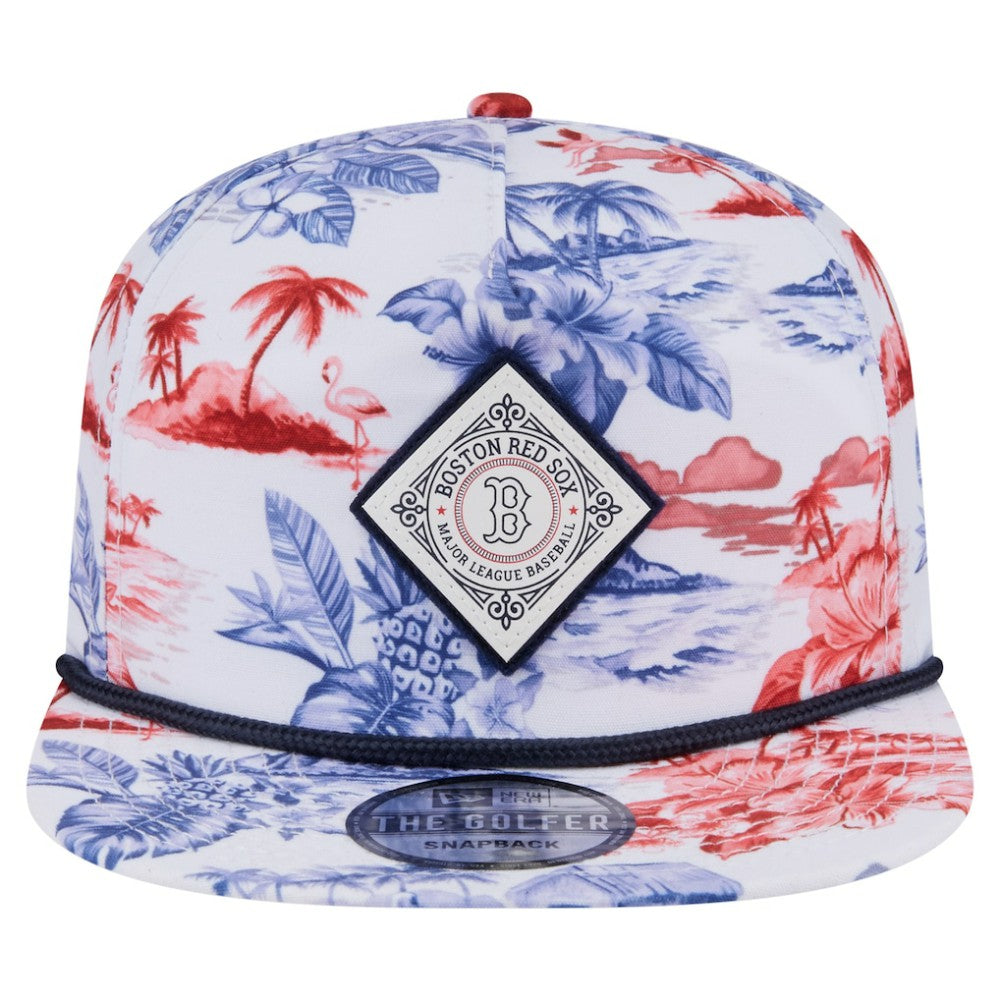Boston Red Sox Printed Island Golfer Snapback Hat White | New Era