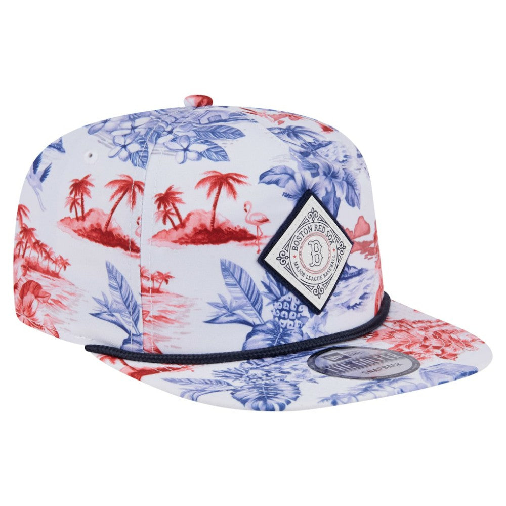 Boston Red Sox Printed Island Golfer Snapback Hat White | New Era
