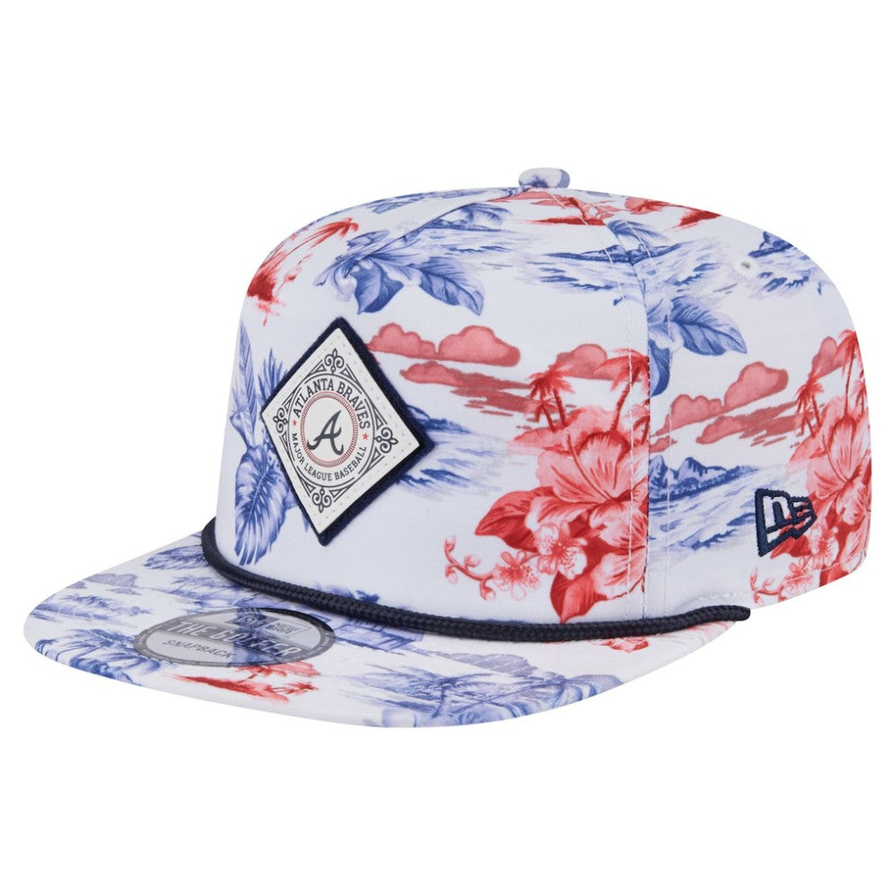 Atlanta Braves Printed Island Golfer Snapback Hat White | New Era