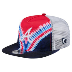 Atlanta Braves Tie-Dye Golfer Trucker Adjustable Hat | New Era