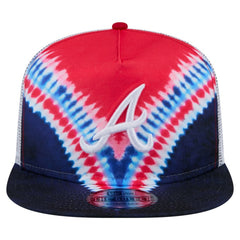 Atlanta Braves Tie-Dye Golfer Trucker Adjustable Hat | New Era