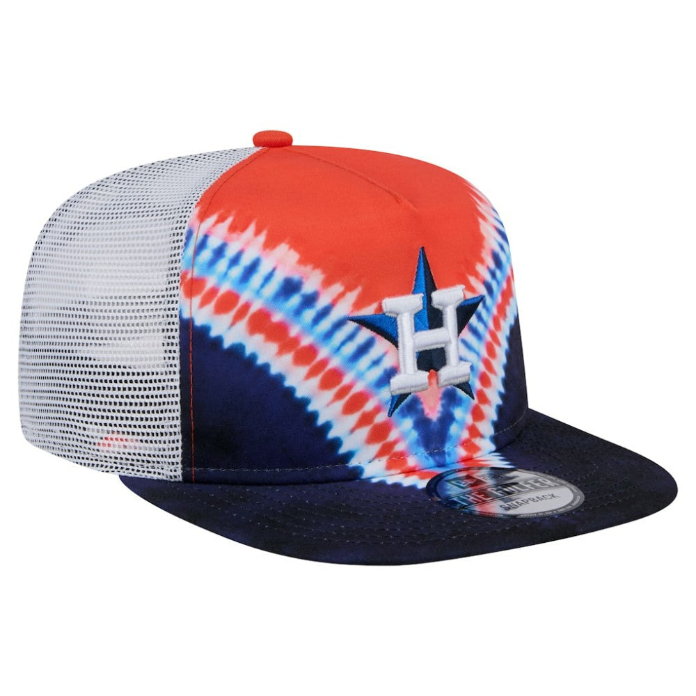 Houston Astros Tie-Dye Golfer Trucker Adjustable Hat | New Era