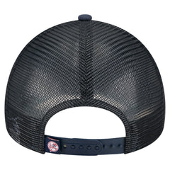 New York Yankees Distressed 9FORTY A-Frame Adjustable Trucker Hat Navy | New Era