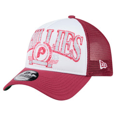 Philadelphia Phillies Distressed 9FORTY A-Frame Adjustable Trucker Hat Red | New Era