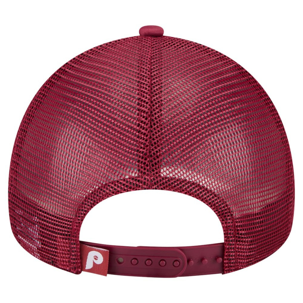 Philadelphia Phillies Distressed 9FORTY A-Frame Adjustable Trucker Hat Red | New Era