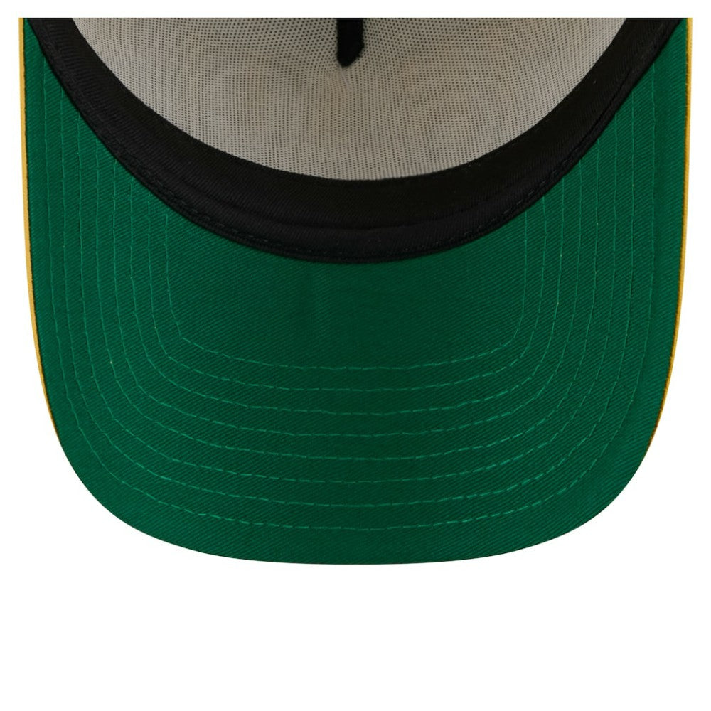 Pittsburgh Pirates Distressed 9FORTY A-Frame Adjustable Trucker Hat White/Gold | New Era