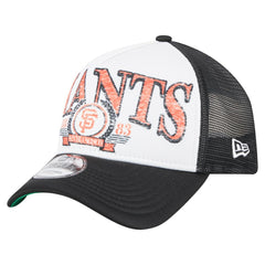 San Francisco Giants Distressed 9FORTY A-Frame Adjustable Trucker Hat Black | New Era