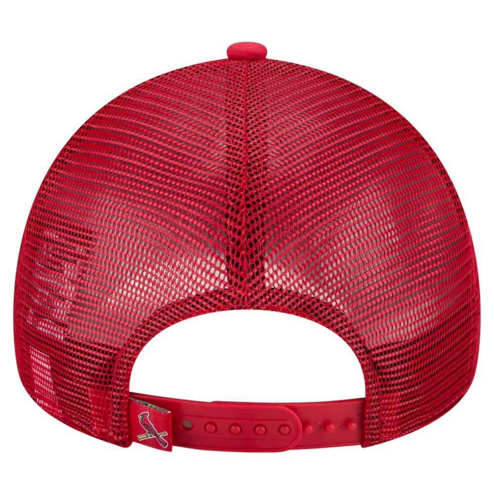 St. Louis Cardinals Distressed 9FORTY A-Frame Adjustable Trucker Hat White | New Era