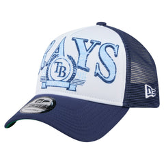 Tampa Bay Rays Distressed 9FORTY A-Frame Adjustable Trucker Hat Navy | New Era