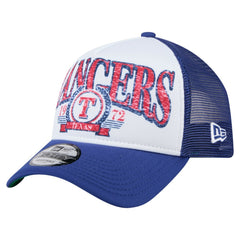 Texas Rangers Trucker A-Frame 9FORTY Adjustable Hat White/Royal | New Era