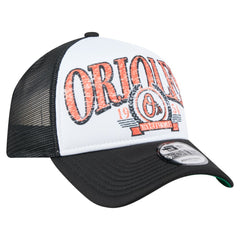 Baltimore Orioles Distressed 9FORTY A-Frame Adjustable Trucker Hat Black | New Era