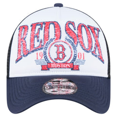 Boston Red Sox Distressed 9FORTY A-Frame Adjustable Trucker Hat Navy | New Era