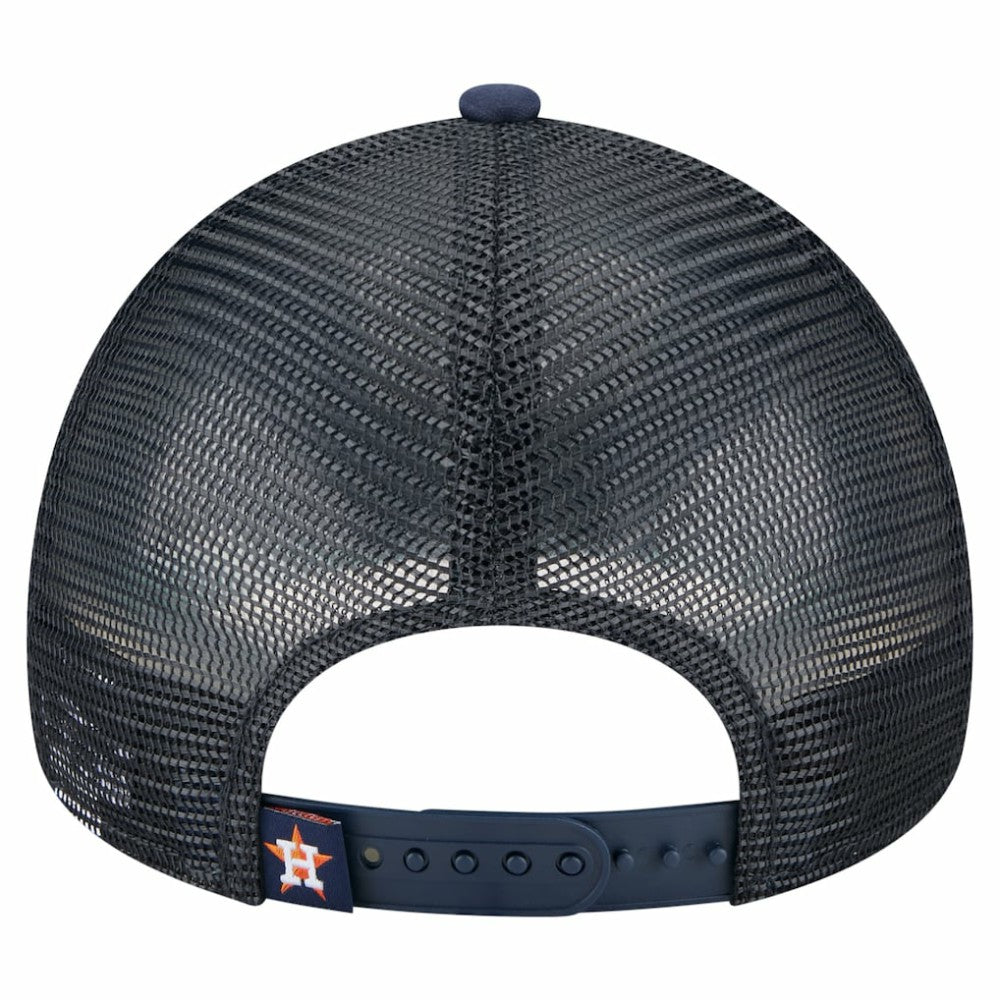 Houston Astros Distressed 9FORTY A-Frame Adjustable Trucker Hat Navy | New Era