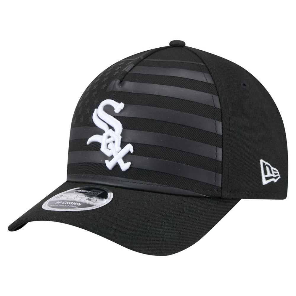 Chicago White Sox American Flag 9FORTY M-Crown A-Frame Adjustable Hat Black | New Era