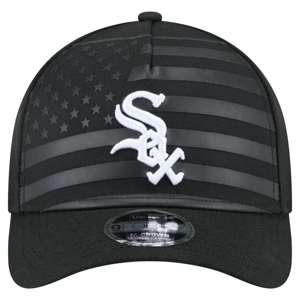 Chicago White Sox American Flag 9FORTY M-Crown A-Frame Adjustable Hat Black | New Era