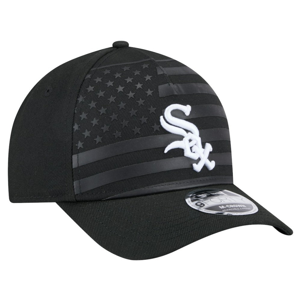 Chicago White Sox American Flag 9FORTY M-Crown A-Frame Adjustable Hat Black | New Era