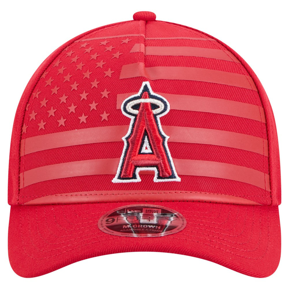 Los Angeles Angels American Flag 9FORTY M-Crown A-Frame Adjustable Hat Red | New Era