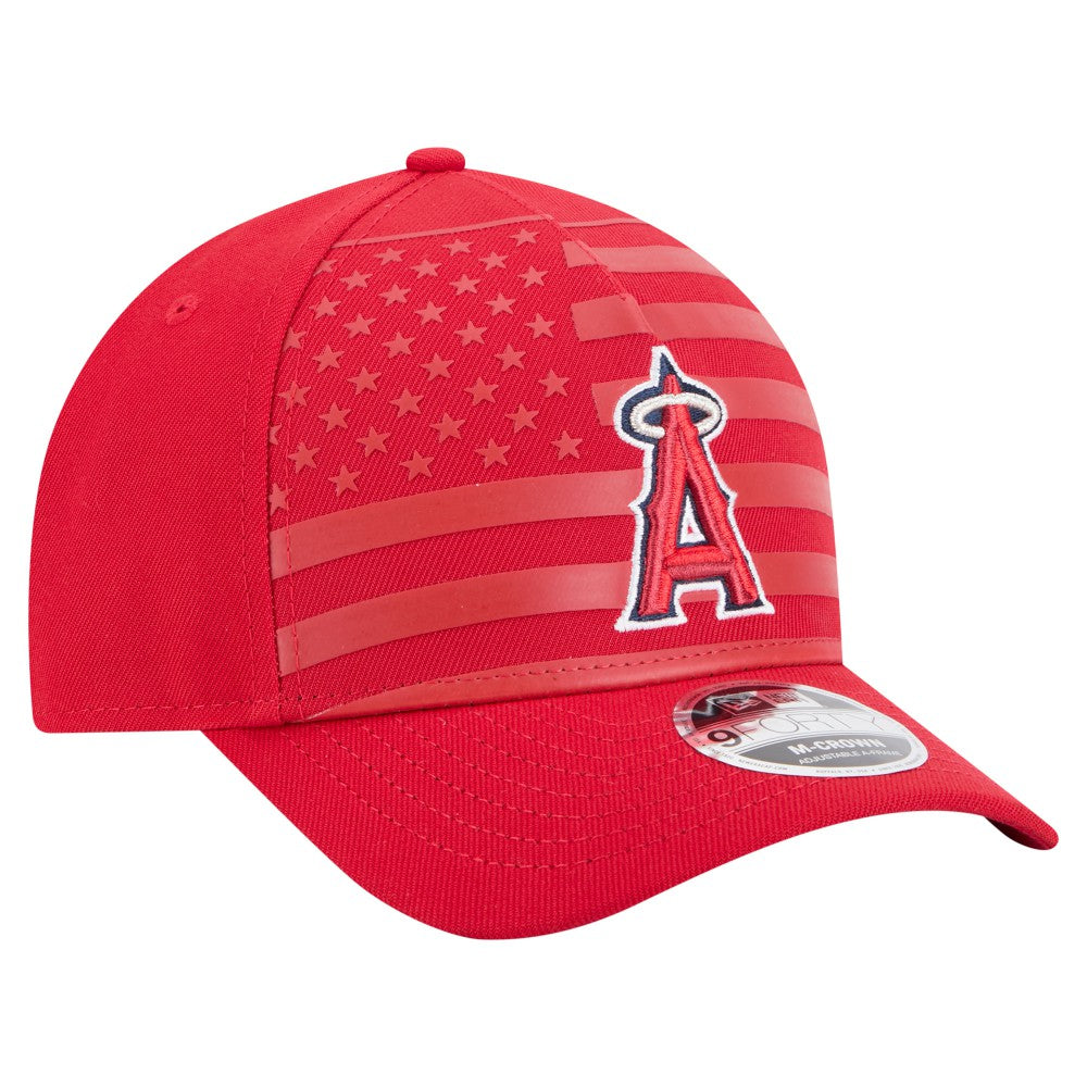 Los Angeles Angels American Flag 9FORTY M-Crown A-Frame Adjustable Hat Red | New Era