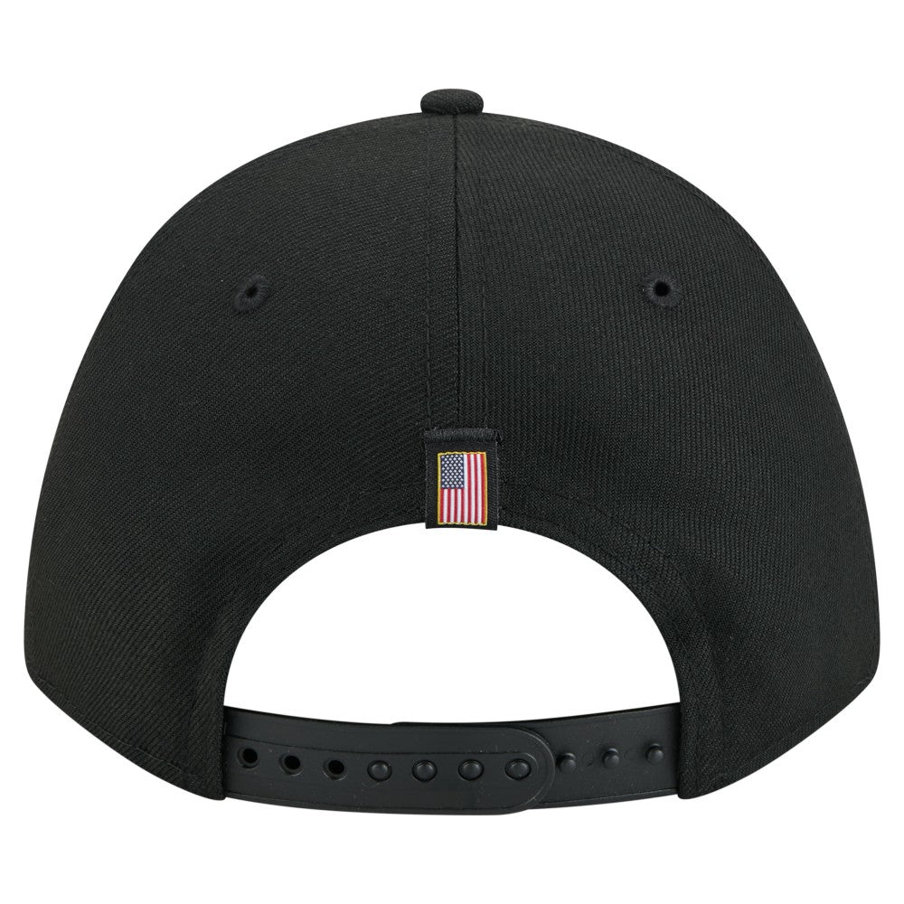 Miami Marlins American Flag 9FORTY M-Crown A-Frame Adjustable Hat Black | New Era