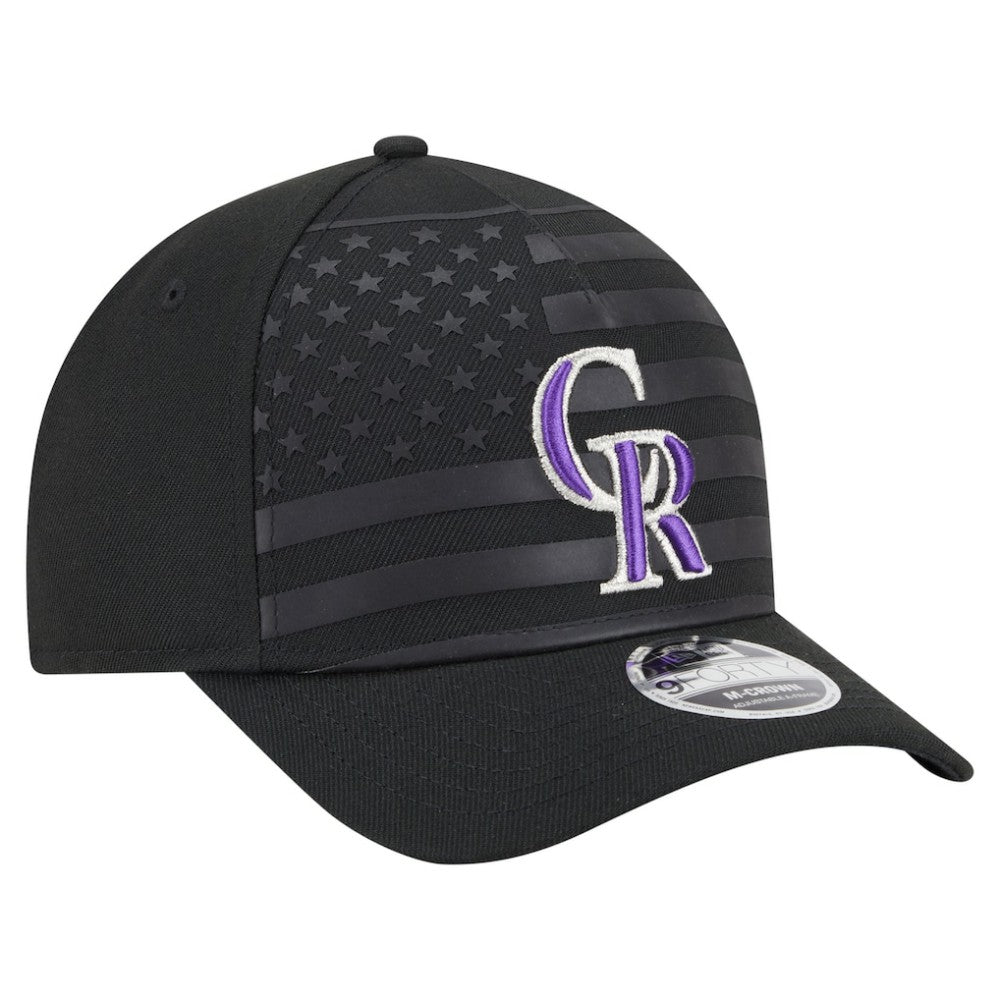 Colorado Rockies American Flag 9FORTY M-Crown A-Frame Adjustable Hat Black | New Era