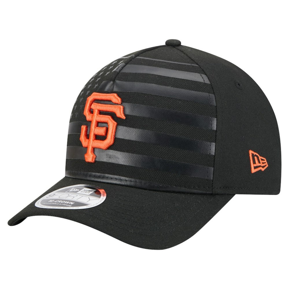 San Francisco Giants American Flag 9FORTY M-Crown A-Frame Adjustable Hat Black | New Era