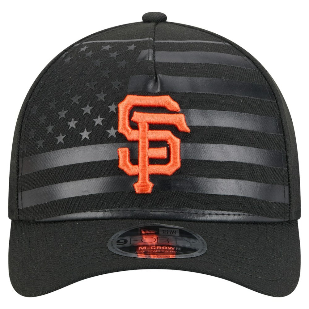 San Francisco Giants American Flag 9FORTY M-Crown A-Frame Adjustable Hat Black | New Era