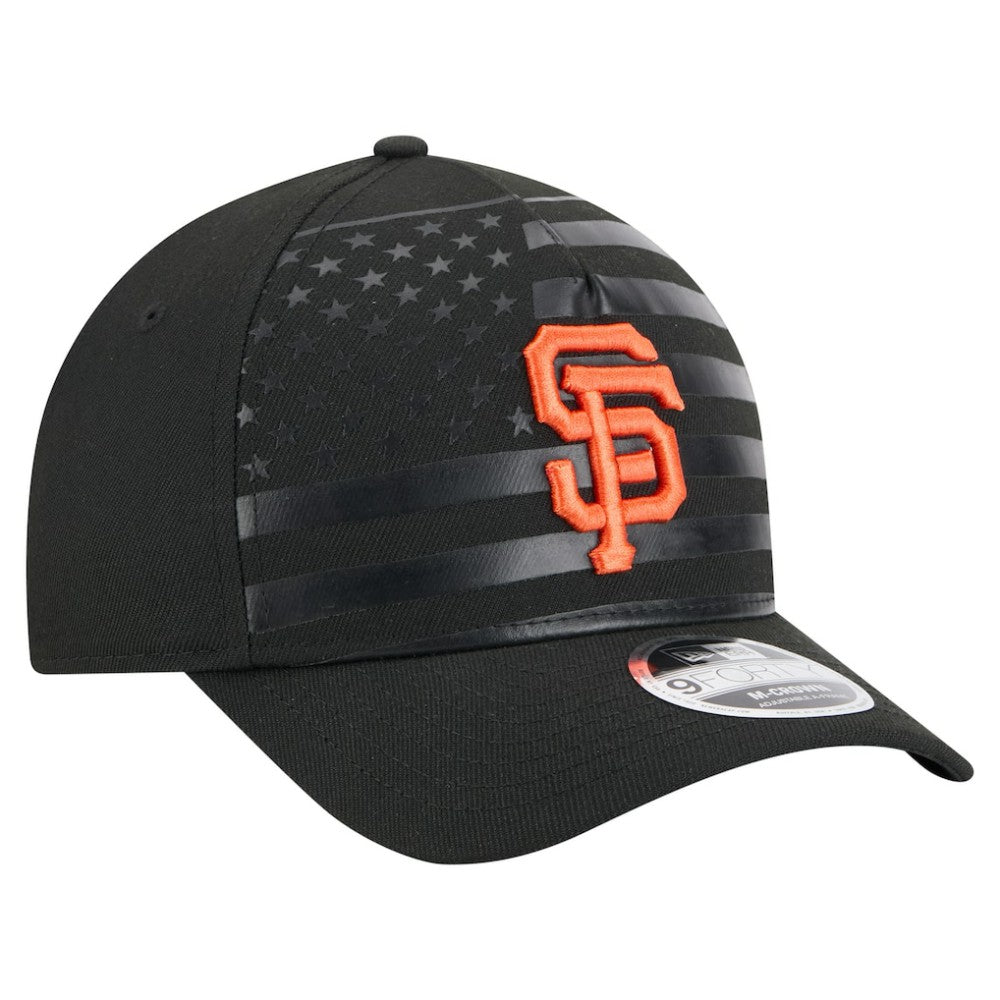 San Francisco Giants American Flag 9FORTY M-Crown A-Frame Adjustable Hat Black | New Era