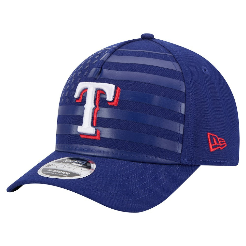 Texas Rangers American Flag 9FORTY M-Crown A-Frame Adjustable Hat Royal | New Era