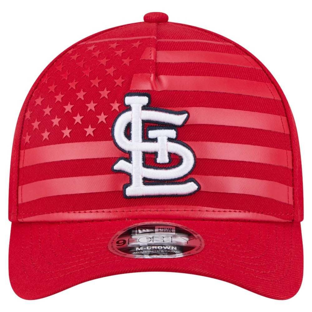 St. Louis Cardinals American Flag 9FORTY M-Crown A-Frame Adjustable Hat Red | New Era