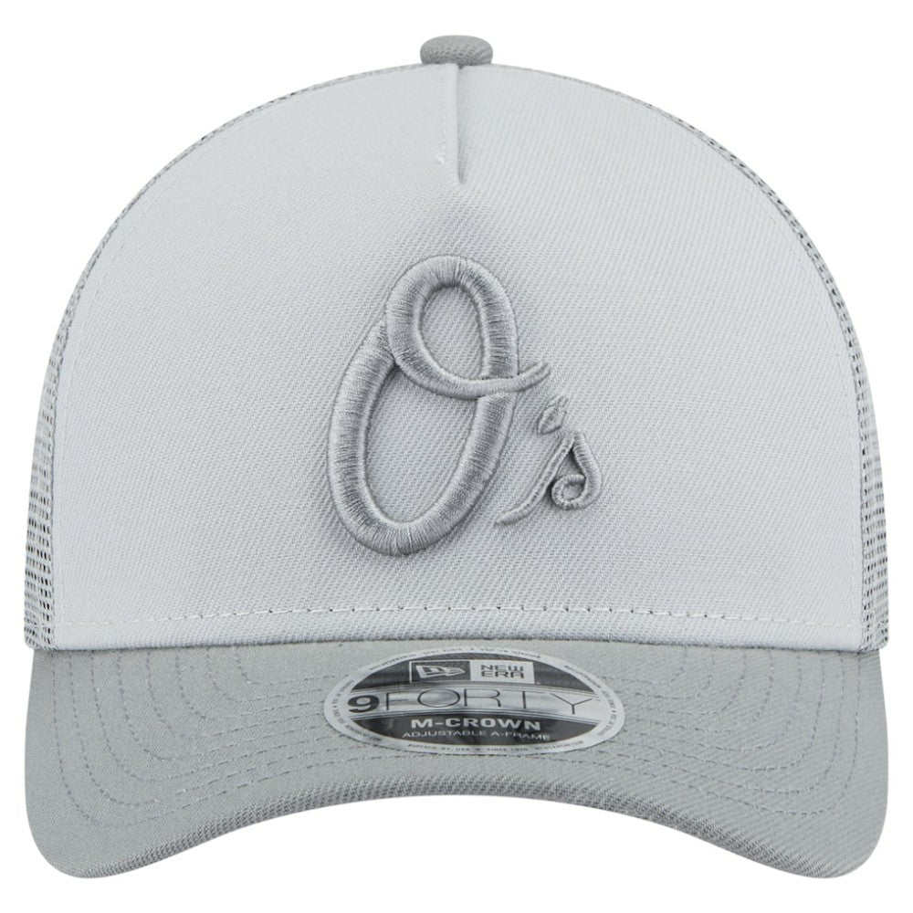 Baltimore Orioles Color Pack A-Frame 9FORTY Trucker Adjustable Hat Gray | New Era