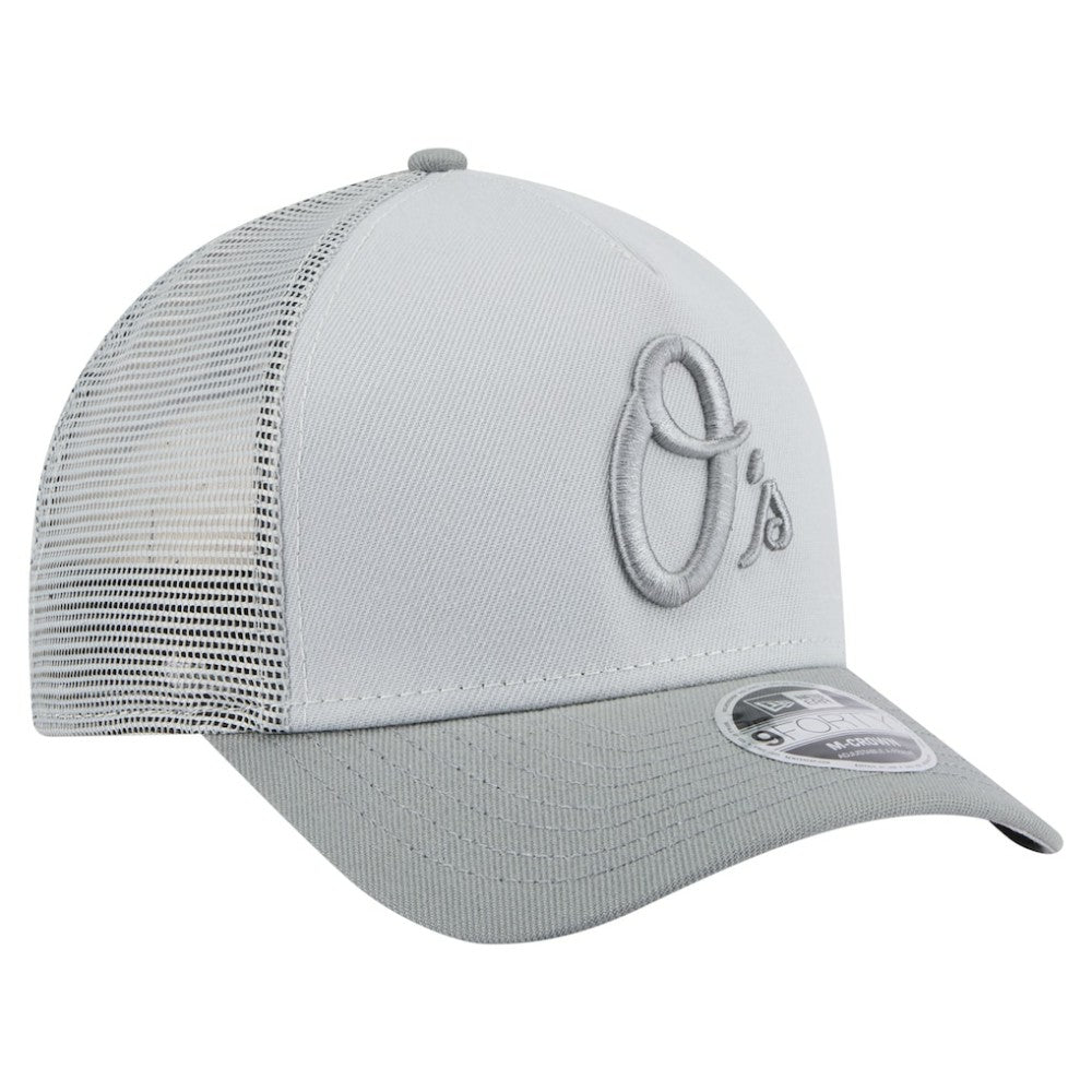 Baltimore Orioles Color Pack A-Frame 9FORTY Trucker Adjustable Hat Gray | New Era