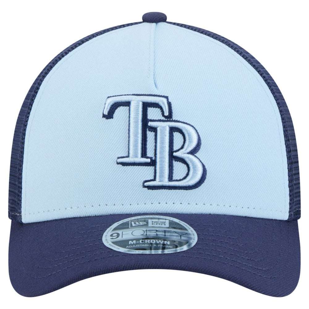 Tampa Bay Rays 2-Tone Color Pack 9FORTY M-Crown A-Frame Adjustable Hat Light Blue/Navy | New Era