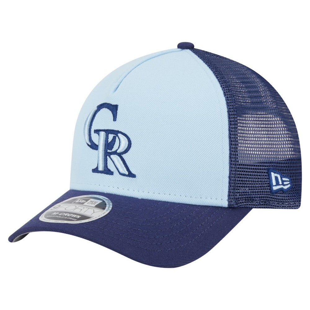 Colorado Rockies 2-Tone Color Pack 9FORTY M-Crown A-Frame Adjustable Hat Light Blue/Navy | New Era