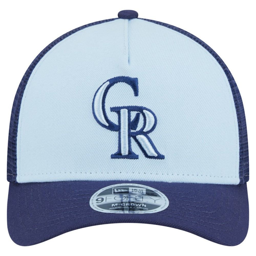 Colorado Rockies 2-Tone Color Pack 9FORTY M-Crown A-Frame Adjustable Hat Light Blue/Navy | New Era