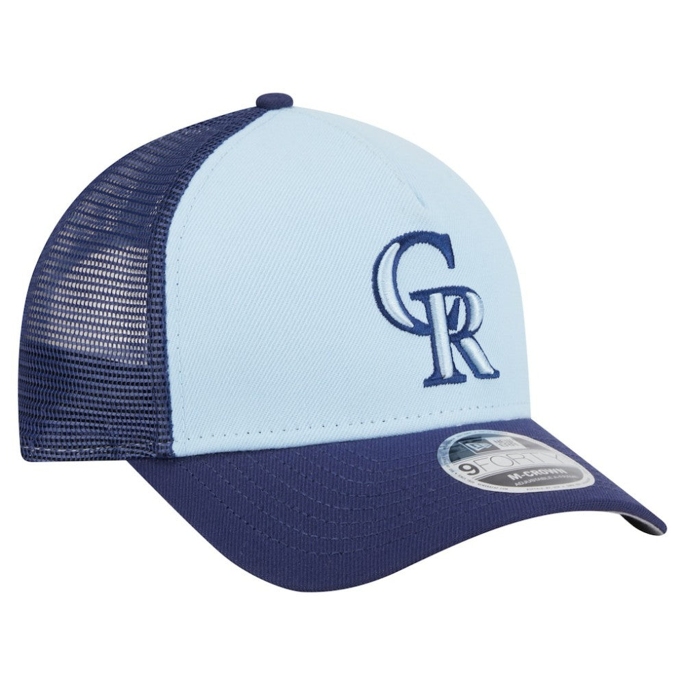 Colorado Rockies 2-Tone Color Pack 9FORTY M-Crown A-Frame Adjustable Hat Light Blue/Navy | New Era
