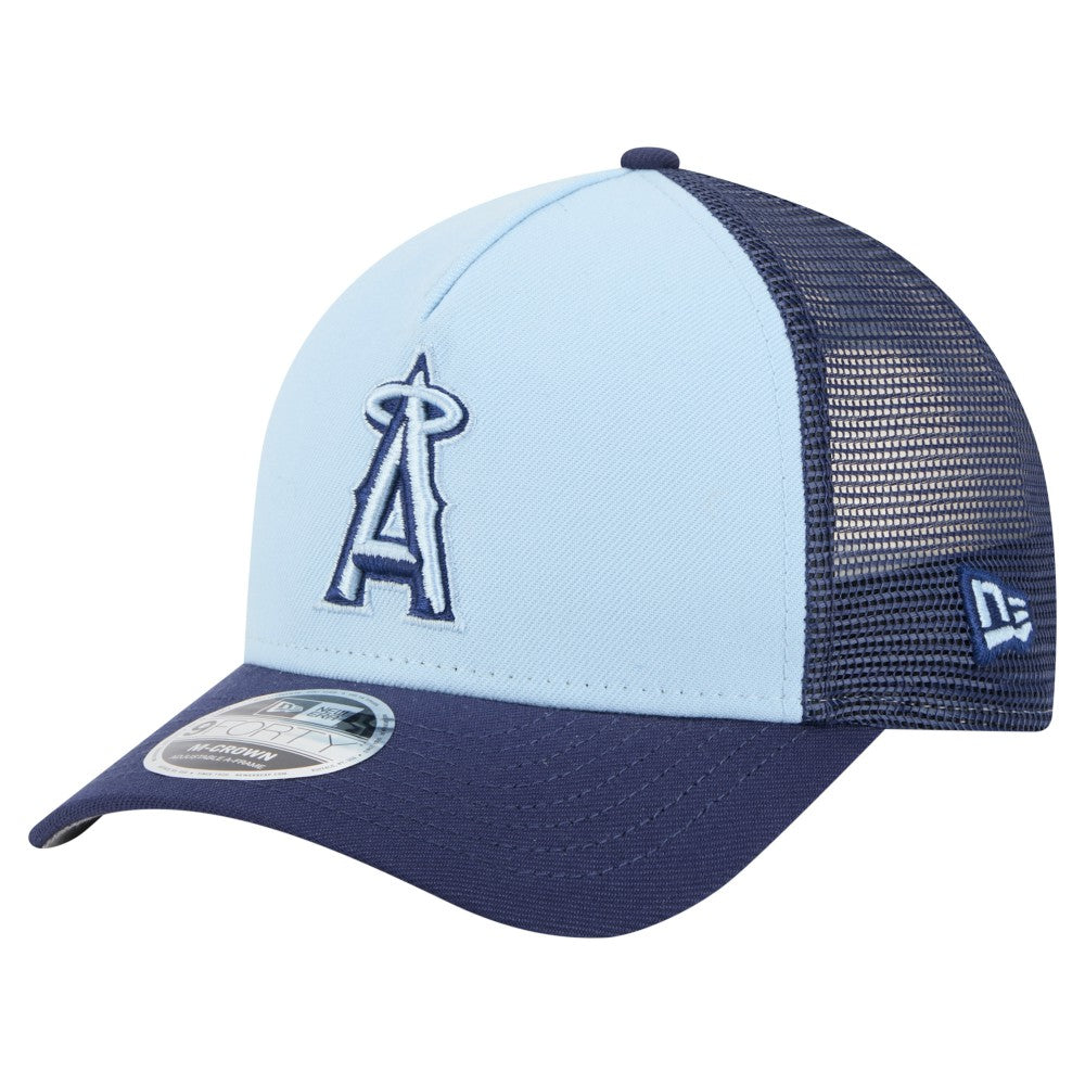 Los Angeles Angels 2-Tone Color Pack 9FORTY M-Crown A-Frame Adjustable Hat Light Blue/Navy | New Era