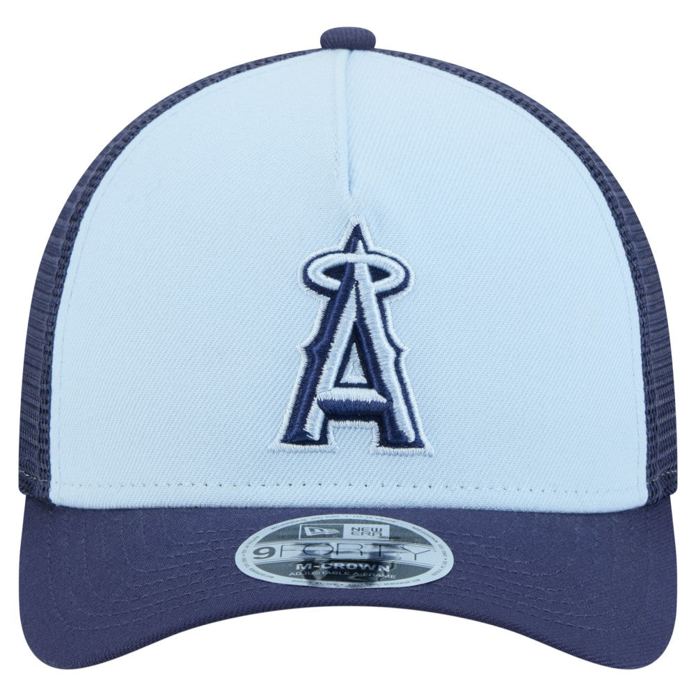 Los Angeles Angels 2-Tone Color Pack 9FORTY M-Crown A-Frame Adjustable Hat Light Blue/Navy | New Era