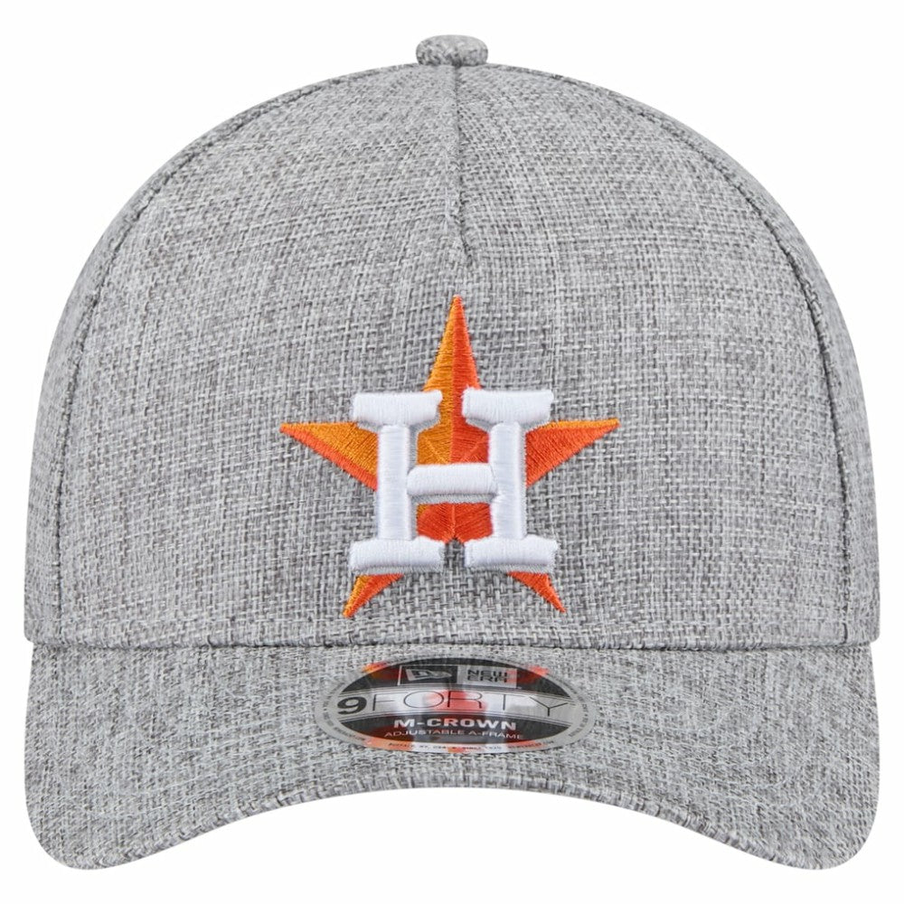 Houston Astros Cotton Weave M-Crown A-Frame 9FORTY Adjustable Hat Gray | New Era