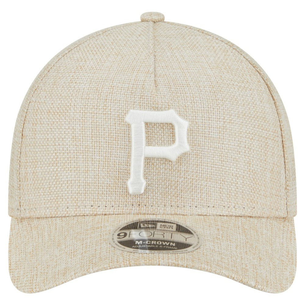 Pittsburgh Pirates Cotton Weave M-Crown A-Frame 9FORTY Adjustable Hat Beige | New Era