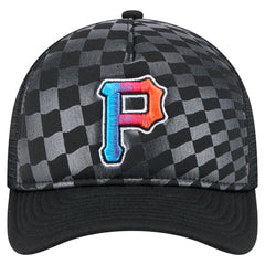 Pittsburgh Pirates Gradient 9FORTY A-Frame M-Crown Trucker Adjustable Hat Black | New Era