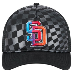San Diego Padres Gradient 9FORTY A-Frame M-Crown Trucker Adjustable Hat Black | New Era