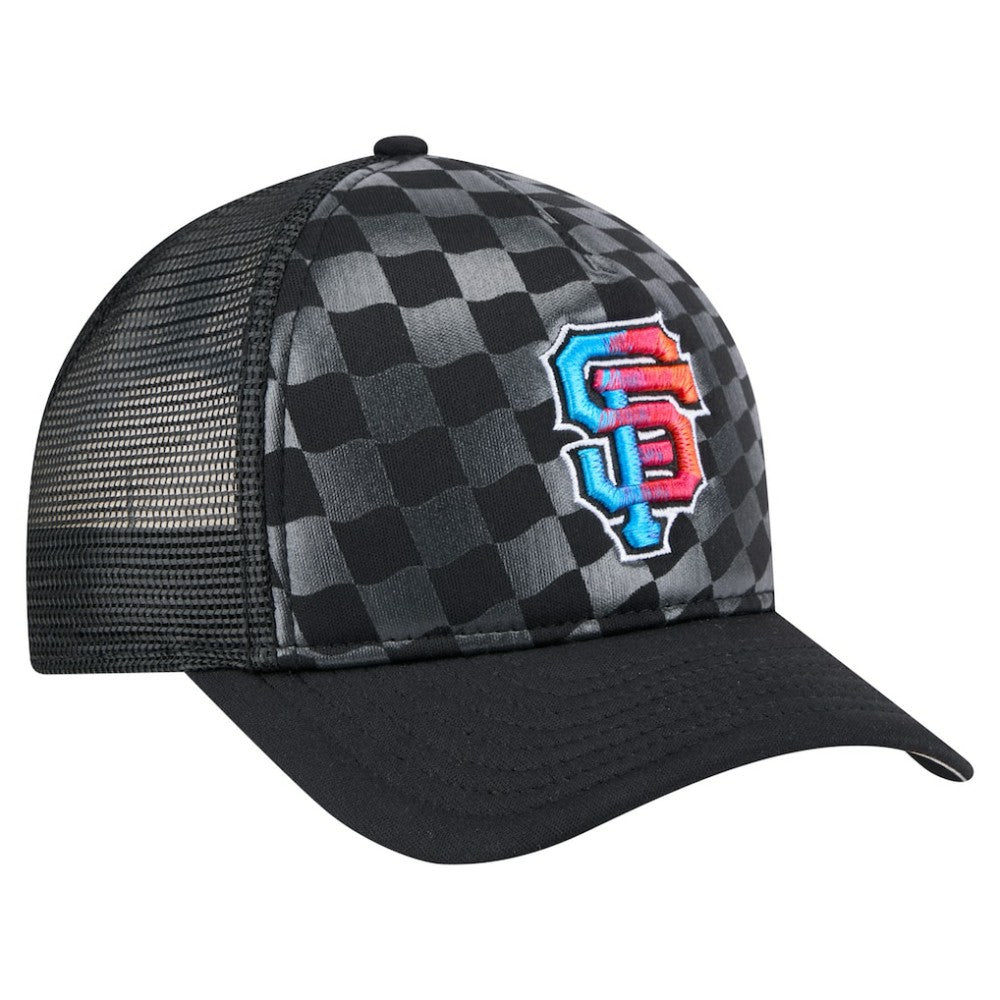 San Francisco Giants Gradient 9FORTY A-Frame M-Crown Trucker Adjustable Hat Black | New Era