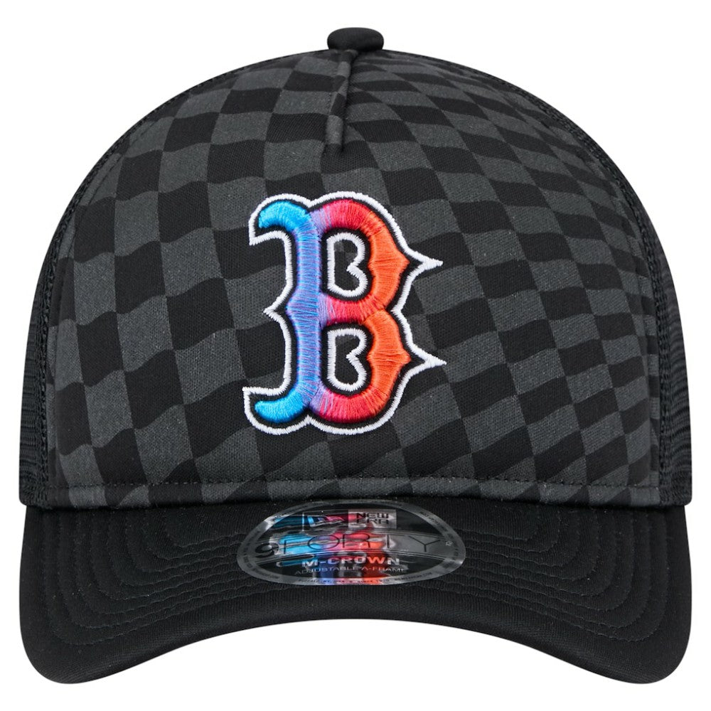 Boston Red Sox Gradient 9FORTY A-Frame M-Crown Trucker Adjustable Hat Black | New Era