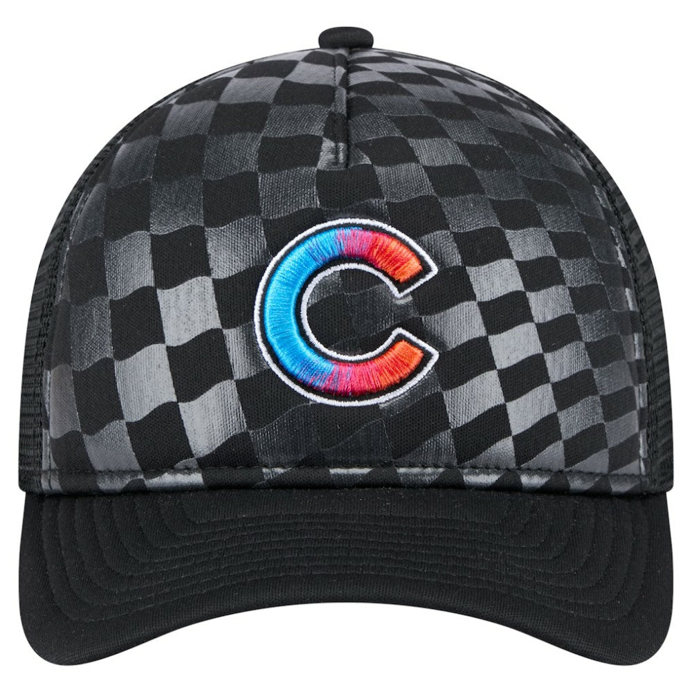 Chicago Cubs Gradient 9FORTY A-Frame M-Crown Trucker Adjustable Hat Black | New Era