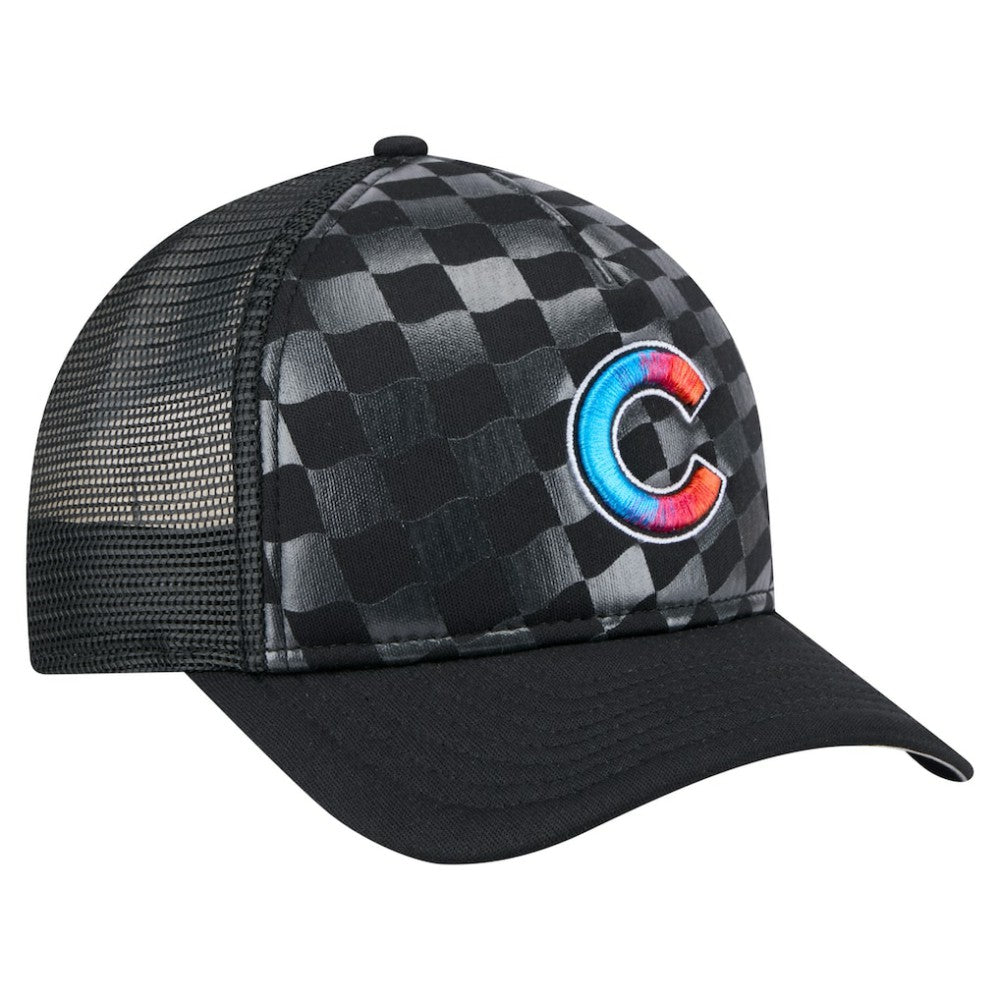 Chicago Cubs Gradient 9FORTY A-Frame M-Crown Trucker Adjustable Hat Black | New Era