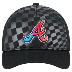 Atlanta Braves Gradient 9FORTY A-Frame M-Crown Trucker Adjustable Hat Black | New Era